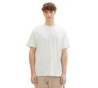 Tom Tailor Denim Herren Relaxed Fit T-Shirt aus Baumwolle, 35001 - Green White Slub Structure, S