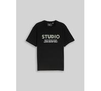 Tom Tailor Denim Relaxed Fit T-Shirt aus reiner Baumwolle in Black, Größe S