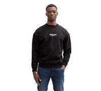 Denim Tom Tailor - Relaxed Sweatshirt mit Logo Print black - Gr. - XXL