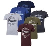 Tom Tailor Denim Herren Rundhals T-Shirt 100% Baumwolle mit Frontprint S M L XL XXL