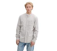 Tom Tailor Denim - Basic Fit Hemd mit Stehkragen tree green grid design - Gr. - M