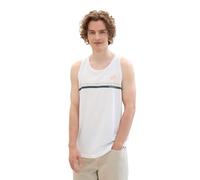 TOM TAILOR Denim Herren Sommer Tanktop mit Logo-Print, 20000 - White, XS