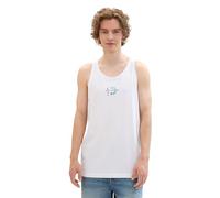 TOM TAILOR Denim Herren Sommer Tanktop mit Print, 20000 - White, S