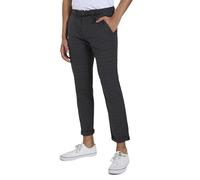 TOM TAILOR Denim Herren Straight Fit Chino Hose mit Gürtel, 23995 - Grey Brown Check Yarn Dye, 30W / 32L