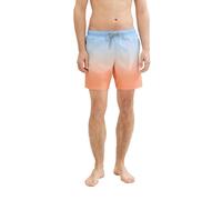 TOM TAILOR Denim Herren Stretch Badeshorts mit Gummibund, Blue orange Color Run, M