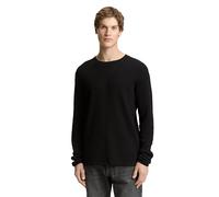TOM TAILOR Denim Herren Strickpullover aus Baumwolle, 29999 - Black, M
