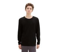 Tom Tailor Denim Herren Strickpullover aus Baumwolle, 29999 - Black, M
