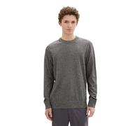 Tom Tailor Denim Herren Strickpullover aus Baumwolle, 36274 - Grey Tonal Mouline, M