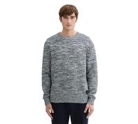 TOM TAILOR Denim Herren Strickpullover aus Baumwolle, 36855 - Navy Sea Foam Mouline, L