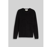 TOM TAILOR DENIM Herren Strickpullover aus Baumwolle, schwarz, Uni, Gr. XL
