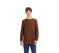 TOM TAILOR Denim Herren Strickpullover mit Brusttasche 1033631, 15037 - Light Wood Brown, L