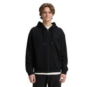 Sweatjacke TOM TAILOR DENIM, Herren, Gr. XL, schwarz, Sweatware, Obermaterial: 70% Baumwolle, 30% Polyester, bestickt, unifarben, normal hüftbedeckend, Rundhals, Sweatjacken Sweatjacke, mit Logosticke