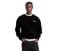 Sweatshirt TOM TAILOR DENIM, Herren, Gr. L, schwarz, Sweatware, Obermaterial: 70% Baumwolle, 30% Polyester, bedruckt, relaxed fit normal, Rundhals, Bündchen, Sweatshirts Sweatshirt, mit Schriftzügen (