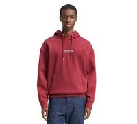 Hoodie TOM TAILOR DENIM, Herren, Gr. XL, burnt russet, Sweatware, Obermaterial: 70% Baumwolle, 30% Polyester, relaxed fit taillenbedeckt, Bündchen, Sweatshirts, mit Logo Print (79574634-XL) burnt russ