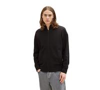 TOM TAILOR Denim Herren Sweatshirt-Jacke mit Rückenprint 1035673, 29999 - Black, M