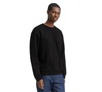 Sweatshirt TOM TAILOR DENIM, Herren, Gr. S, schwarz, Sweatware, Obermaterial: 70% Baumwolle, 30% Polyester, unifarben, regular fit normal, Rundhals, Rippbündchen, Sweatshirts, mit Logo Stickerei (8864