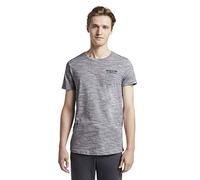TOM TAILOR Denim Herren T-Shirt mit Logo Print 1016307, 20077 - White New Space Dye, S