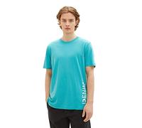 TOM TAILOR Denim Herren T-Shirt mit Logo-Print 1036963, 31044 - deep turquoise, M