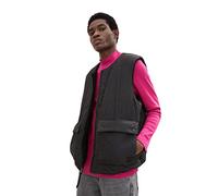 TOM TAILOR Denim Herren Teddy Steppweste mit Wendefunktion 1033885, 29999 - Black, L