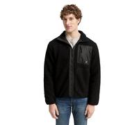 Fleecejacke TOM TAILOR DENIM, Herren, Gr. XXL, schwarz, Fleece, Obermaterial: 100% Polyester. Futter: 100% Polyester, unifarben, modisch, regular fit taillenbedeckt, Langarm elastischer Bund, Jacken, 