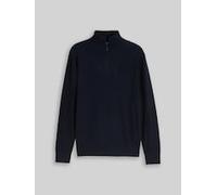 Strickpullover TOM TAILOR DENIM, Herren, Gr. M, blau (sky captain), Strick, Obermaterial: 100% Baumwolle, unifarben, regular fit taillenbedeckt, ohne Ausschnitt, Rippbündchen, Pullover Strickpullover,