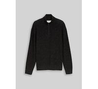 Denim Tom Tailor - Troyer Strickpullover aus Baumwolle black multicolor nep - Gr. - M