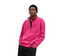 TOM TAILOR Denim Herren Troyer Sweatshirt mit Busttasche 1034818, 30601 - Pure Magenta, L
