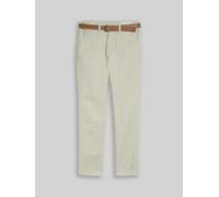 TOM TAILOR DENIM Herren TTSLIM Chino Hose mit Gürtel, grau, Uni, Gr. 34/30