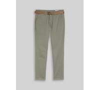 TOM TAILOR DENIM Herren TTSLIM Chino Hose mit Gürtel, grün, Uni, Gr. 33/34