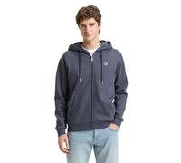 Denim Tom Tailor - Hoodie Sweatjacke mit Logo-Print urban medium grey - Gr. - L