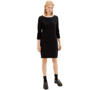 Tom Tailor Denim Damen Basic Kleid mit Raffarm, 29999 - Black, L