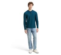 TOM TAILOR Denim Herren 1047422 Henley Langarmshirt, 21179-Deep Pond Green, L