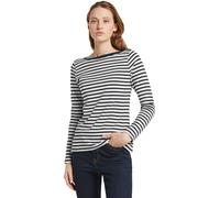 TOM TAILOR Denim Damen Longsleeve mit Streifen aus Bio-Baumwolle 25924 - Navy White Stripe S