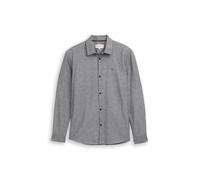 TOM TAILOR Denim - Regular Fit Hemd mit Logo-Stickerei grau - Gr. - S