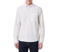 Denim Tom Tailor - Relaxed Fit Hemd aus Baumwolle greyish white big stripe - Gr. - XXL