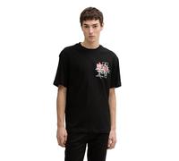 TOM TAILOR DENIM - Relaxed Fit T-Shirt mit Rücken-Print Black L