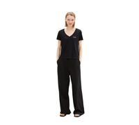 TOM TAILOR Denim Damen 1044819 Basic T-Shirt im Doppelpack, 14482-Deep Black, X-Large