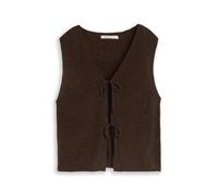 TOM TAILOR Denim - Strickweste mit Bindedetail braun - Gr. - XS
