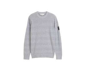 TOM TAILOR Denim - Strukturierter Pullover mit Logo-Batch grau - Gr. - L