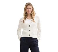 Tom Tailor Denim T-Shirt mit Rippstruktur, Off White, XS