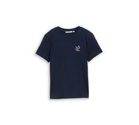 TOM TAILOR Denim - T-Shirt mit Rundhalsausschnitt und kleinem Schriftzug blau - Gr. - L
