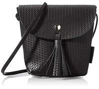 TOM TAILOR Denim Umhängetasche Damen Ida crochet, Schwarz, XS, Handtasche, Tasche Damen