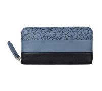 TOM TAILOR Ellen Damen Geldbörse Portemonnaie Zip Groß Floral Blau