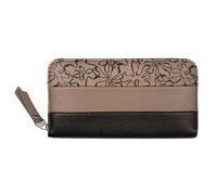 TOM TAILOR Ellen Damen Geldbörse Portemonnaie Zip Groß Floral Schwarz
