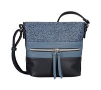 Umhängetasche TOM TAILOR "Ellen", Damen, Gr. B/H/T: 25,5cm x 23,5cm x 5,5cm, blau (blau, schwarz, geblümt), Lederimitat, gepflegt, kontrastfarbene Details, mehrfarbig, Taschen Umhängetasche, Damen Sch
