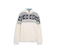 Tom Tailor - Fair-Isle Troyer Strickpullover offwhite fair isle design - Gr. - M