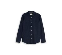 Tom Tailor - Fitted Hemd mit Stretch dark blue white dot design - Gr. - M
