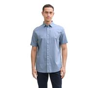 TOM TAILOR Fitted Kurzarmhemd mit Muster, Blue Graphic minimal Design, XXL