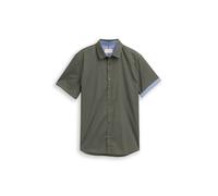 Tom Tailor - Fitted Kurzarmhemd mit Muster green based dotted design - Gr. - XL