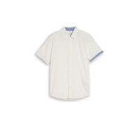 Tom Tailor - Fitted Kurzarmhemd mit Muster off white navy design - Gr. - XXL